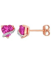 Rina Limor - Rose Over 1.98 Ct. Tw. Diamond & Lab-Grown Created Sapphire Heart Stud Earrings - Lyst