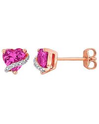 Rina Limor - Rose Over 1.98 Ct. Tw. Diamond & Lab-Grown Created Sapphire Heart Stud Earrings - Lyst