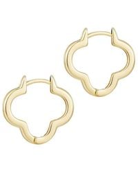 Adornia - 14K Plated Clover Hoop Earrings - Lyst