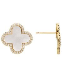 Rivka Friedman - 18k Plated Pearl Cz Earrings - Lyst