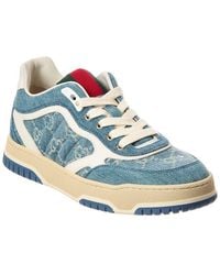 Gucci - Re-Web Gg Denim & Leather Sneaker - Lyst
