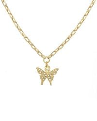Rachel Reinhardt Jewelry - 14K Over Cz Butterfly Pendant Necklace - Lyst