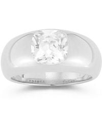 Chloe and Madison - Silver Cz Bold Dome Ring - Lyst