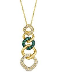 Le Vian - Le Vian Costa Smeralda Emeralds 14K 0.65 Ct. Tw. Diamond & Emerald Pendant Necklace - Lyst