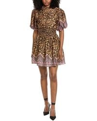 Fate - Animal Motif Border Print Cinched Waist Mini Dress - Lyst