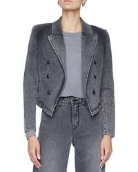L'Agence - Wayne Crop Double Breast Jacket - Lyst