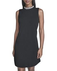 KARL LAGERFELD - Scuba Crepe A-Line Dress - Lyst