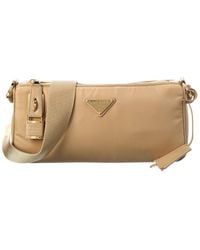Prada - Small Re-nylon & Leather Shoulder Bag - Lyst