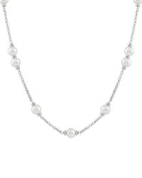 Splendid - Rhodium Plated Silver 8.5-9mm Pearl Necklace - Lyst