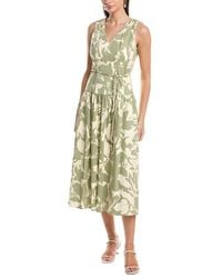 Anne Klein - V-Neck Seam Detail Patio Dress - Lyst