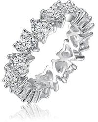Rachel Glauber - Rhodium Plated Cz Eternity Ring - Lyst