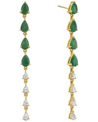 Forever Creations USA Inc. - Forever Creations 14K 3.10 Ct. Tw. Diamond & Emerald Earrings - Lyst
