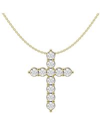 Lab Grown Diamonds - 14k 2.00 Ct. Tw. Lab-grown Diamond Cross Pendant - Lyst