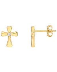 HAWLEY ST - 14K 0.03 Ct. Tw. Diamond Religious Earrings - Lyst