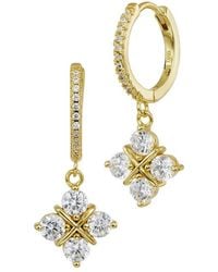 Savvy Cie - Cz Huggie Earrings - Lyst