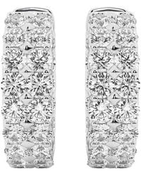 Lab Grown Diamonds - 14K 5.00 Ct. Tw. Lab-Grown Diamond Fashion Hoop Earring - Lyst