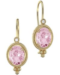 Reiss - 14k 6.77 Ct. Tw. Diamond & Rose Quartz Drop Earrings - Lyst