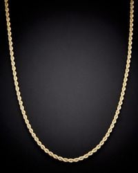 Italian Gold - 14k Hollow Rope Chain Necklace - Lyst