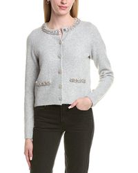 Lea & Viola - Embellished Wool-Blend Cardigan - Lyst
