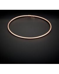 Italian Gold - 14K Italian Rose Twist Bangle - Lyst