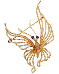Cartier - 18K 0.10 Ct. Tw. Sapphire Butterfly Brooch (Authentic Pre-Owned) - Lyst