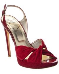 Roger Vivier - Suede & Patent Platform Sandal - Lyst