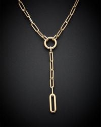 Italian Gold - 14k Paperclip Lariat Necklace - Lyst