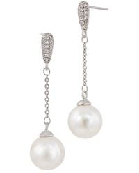 Savvy Cie - Cz Dangle Earrings - Lyst