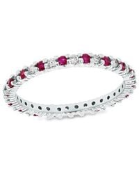 LEVARON - 14K 0.55 Ct. Tw. Diamond & Ruby Stackable Ring - Lyst
