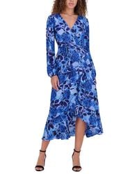 Kensie - Printed Burnout Midi Dress - Lyst