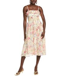 Maison Tara - Crinkle Voile Midi Dress - Lyst