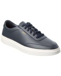 BOSS - Kieran Leather Sneaker - Lyst