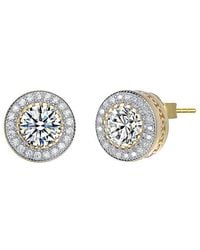Genevive Jewelry - 14k Over Silver Cz Studs - Lyst