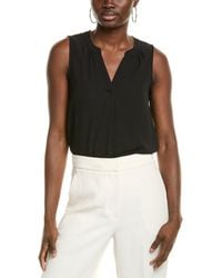 Tahari - Split Neck Blouse - Lyst
