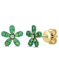 Sabrina Designs - 14K 0.27 Ct. Tw. Diamond & Tsavorite Flower Studs - Lyst