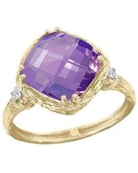Reiss - 14K 3.55 Ct. Tw. Diamond & Amethyst Cocktail Ring - Lyst