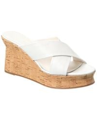 Ferragamo - Leather Wedge Sandal - Lyst
