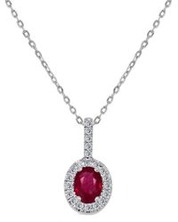 Sabrina Designs - 14k 0.55 Ct. Tw. Diamond & Ruby Oval Pendant - Lyst