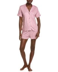 DKNY - 2Pc Short Sleeve Top & Boxer Sleep Set - Lyst