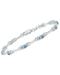 Gemstones - 1.86 Ct. Tw. Diamond & Aquamarine Bracelet - Lyst