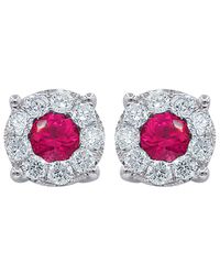 Diana M. Jewels - Fine Jewelry 18k 1.00 Ct. Tw. Diamond & Ruby Studs - Lyst