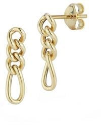 Italian Gold - 14k Figaro Drop Earrings - Lyst