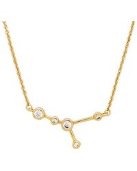 Sterling Forever - When Stars Align Constellation Sign 14K Plated Cz Necklace - Lyst