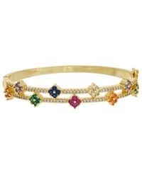 Juvell - 18K Plated Topaz Cz Bangle Bracelet - Lyst