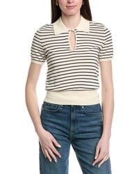 FRAME - The Keyhole Polo Top - Lyst
