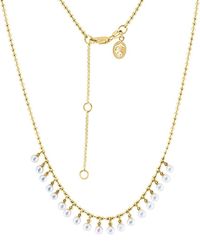 Effy Fine Jewelry - 14K 0.08 Ct. Tw. Diamond & 3Mm Pearl Necklace - Lyst