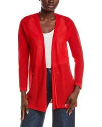 Anne Klein - Semi Sheer Texture Stitch Cardigan - Lyst