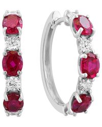 Effy Fine Jewelry - 14K 3.06 Ct. Tw. Lab-Grown Diamond & Lab-Grown Ruby Earrings - Lyst