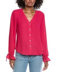 Cece - V-Neck Flounce Blouse - Lyst