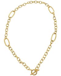 Adornia - 14k Plated Mixed Link Necklace - Lyst